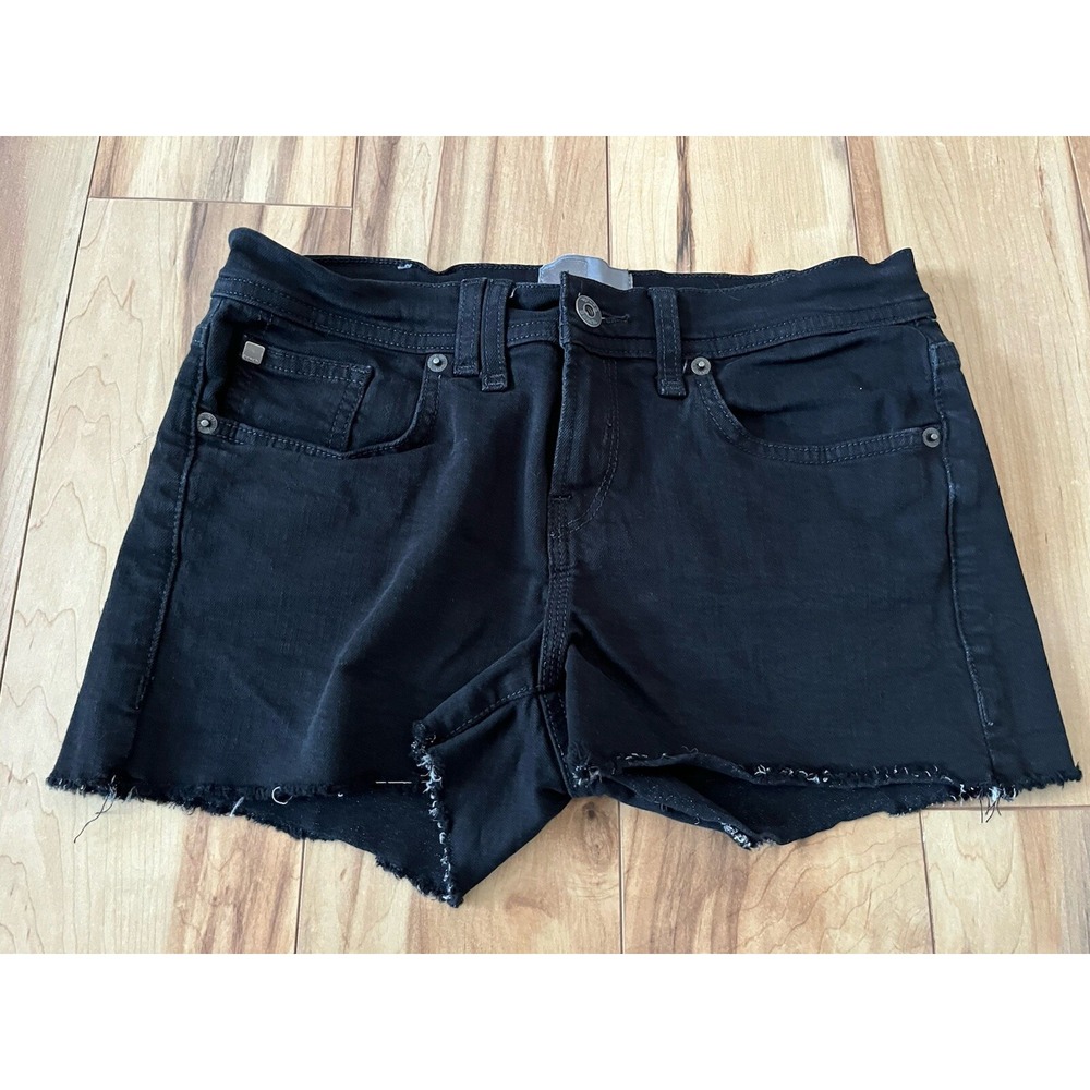 Women's Black Jean Shorts 25 Black Denim Stretch  2" Inseam By Bench